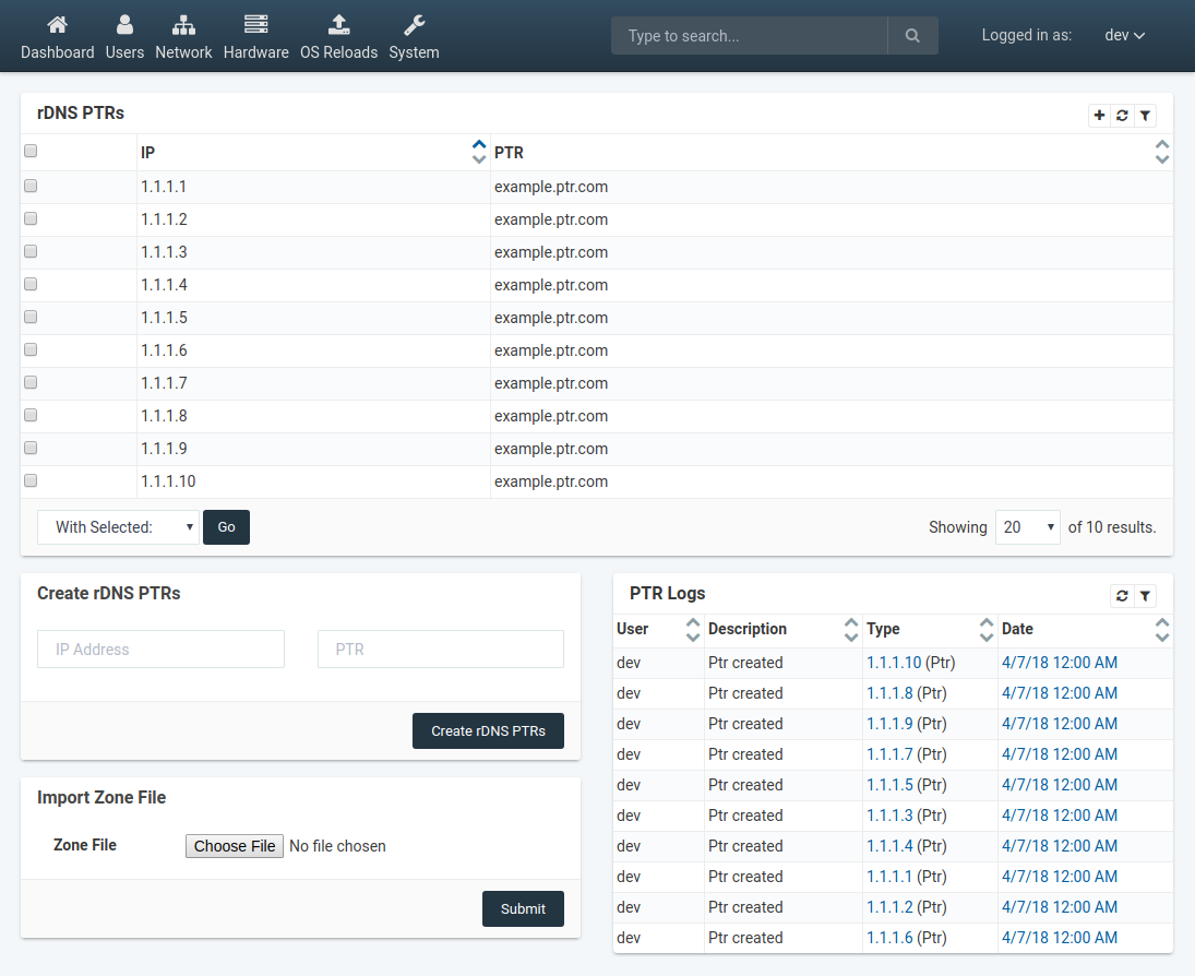 SynergyCP rDNS Package screenshot